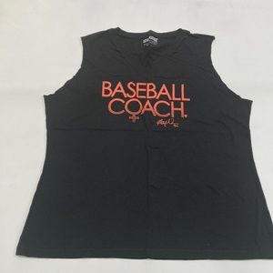 Breaking T Black Sleeveless “Baseball Coach” Tee